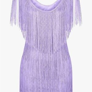 Fringe Lavender Dress